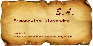 Simonovits Alexandra névjegykártya